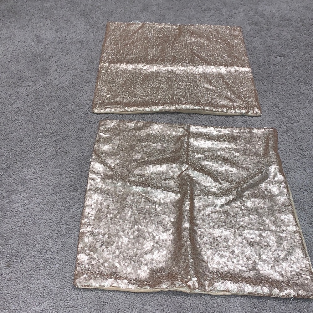 Gold sequin pillow case covers
